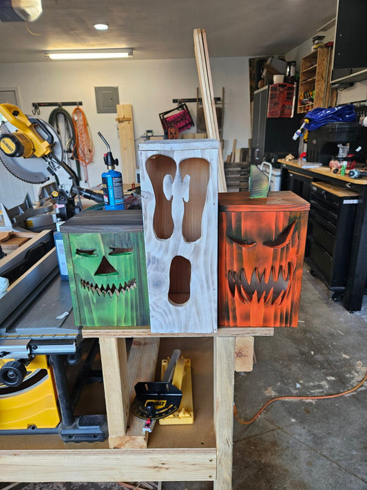 Cedar Plank Jack O Lanterns