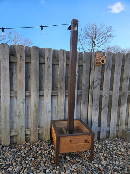 Elegant light string holder and flower boxes. 7ft high. Made to order